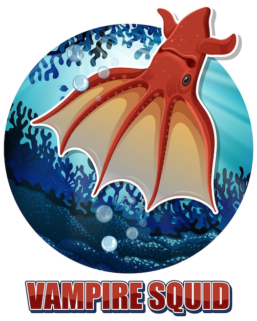 Free vector vampire squid deep sea creature