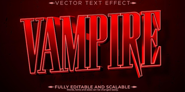 무료 벡터 뱀파이어 텍스트 효과 편집 가능 불멸의 신비한 사용자 정의 가능한 글꼴 스타일