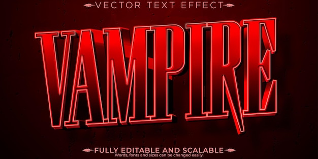 Free vector vampire text effect editable immortal and mysterious customizable font style