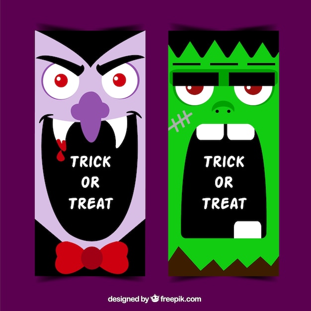 Free vector vampire and zombie banners