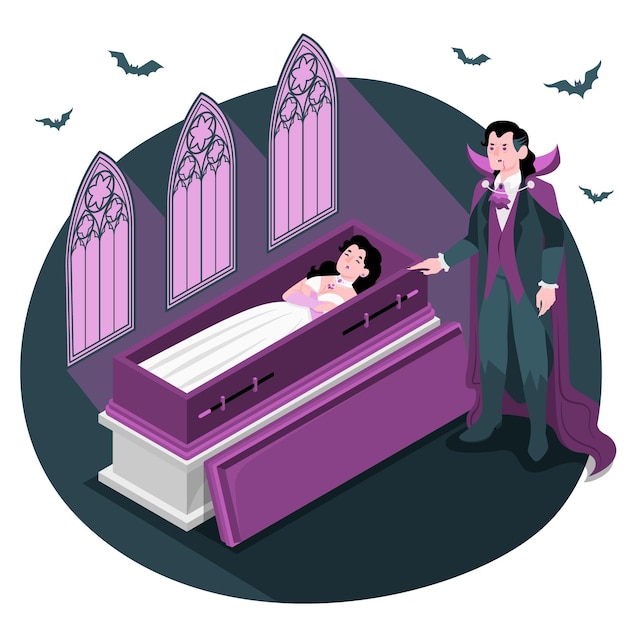 Бесплатное векторное изображение Иллюстрация концепции вампиров