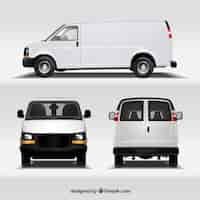 Free vector van in different views