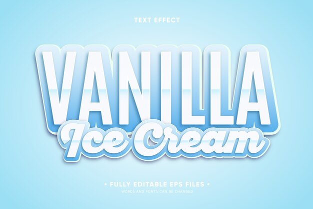 Vanilla ice cream text effect