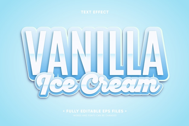 Текстовый эффект ванильного мороженого