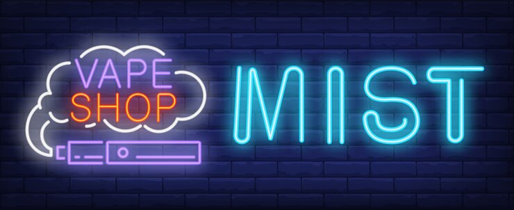 Free Vector vape shop mist neon sign