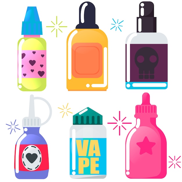 Free vector vape shop  set.