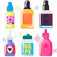 Free vector vape shop  set.