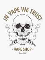 Vettore gratuito cranio di vaping art