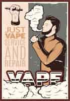 Vettore gratuito vaping vintage illustrazione