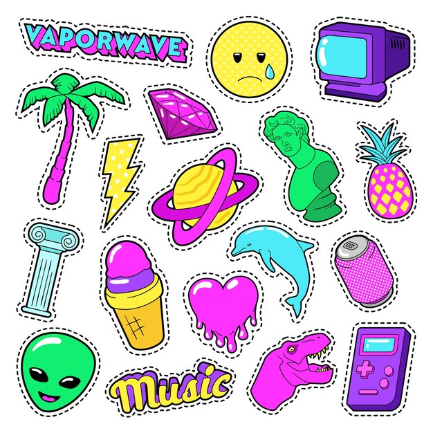 蒸気波 画像 無料のベクター ストックフォト Psd