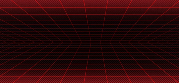 Free vector vaporwave red laser grid perspective on black