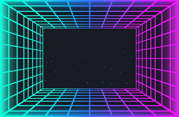 プレミアムベクター ネオンedm背景