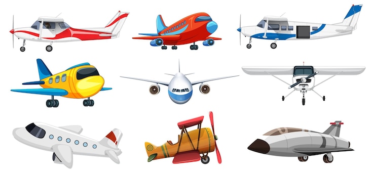 無料Vector ベクトルイラストの航空機の多様性