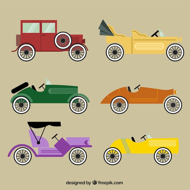 Variety of antique cars