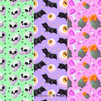 Variety of background colours for halloween pattern collection
