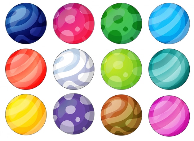 Variety of balls with unique patterns