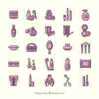 Free vector variety of beauty icons