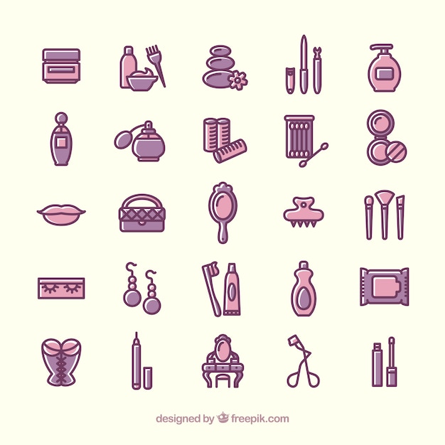 Variety of beauty icons