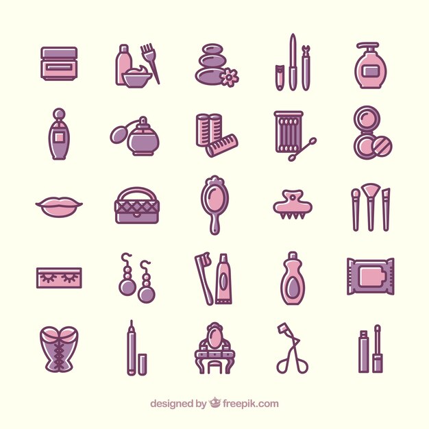 Variety of beauty icons