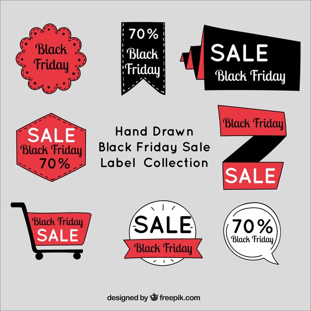 Variety of black friday stickers 