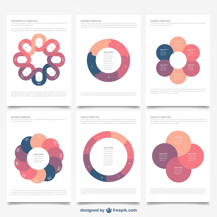 Free Vector variety of brochure infographic