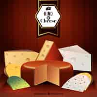 Free vector variety of cheese realistic background