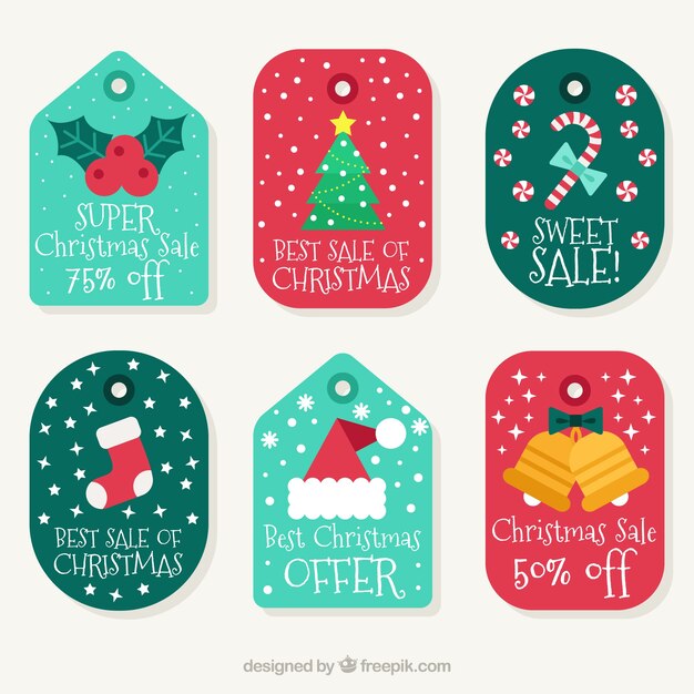 Variety of christmas labels