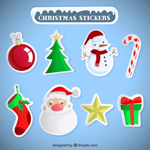 Free vector variety of christmas stickers