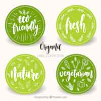 Free vector variety of circular organic food labels