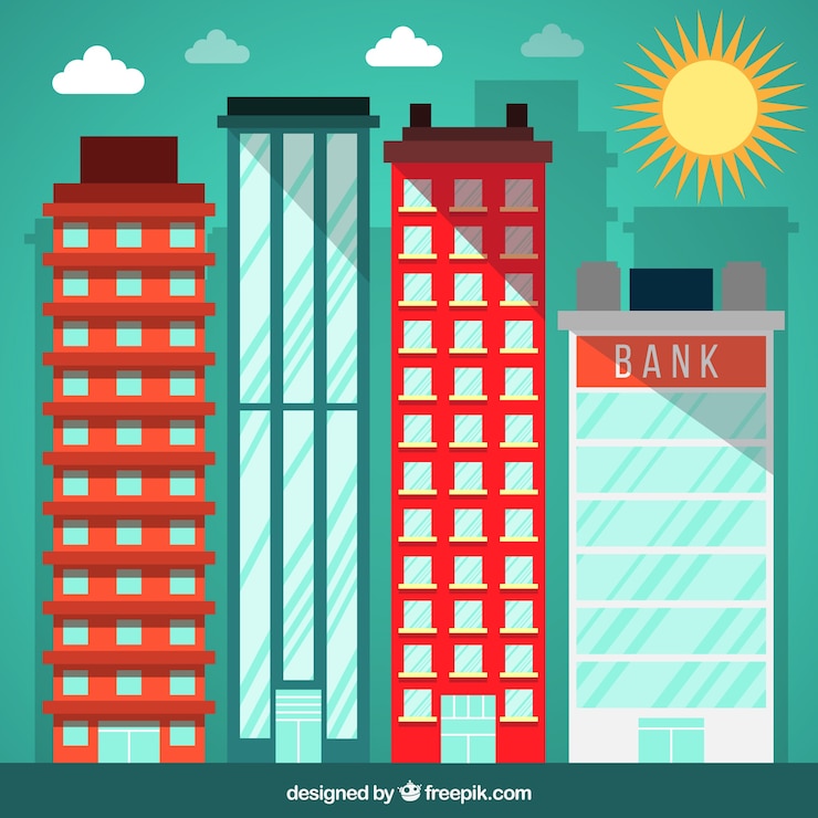 Free Vector variety of city buildings
