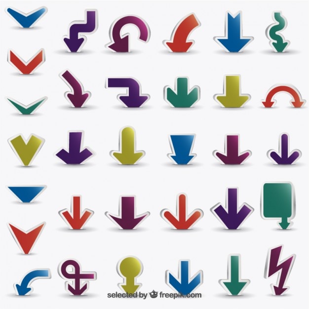 Free Vector variety of colored arrows