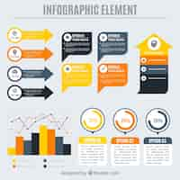 Vettore gratuito varietà di elementi decorativi colorati per infografici