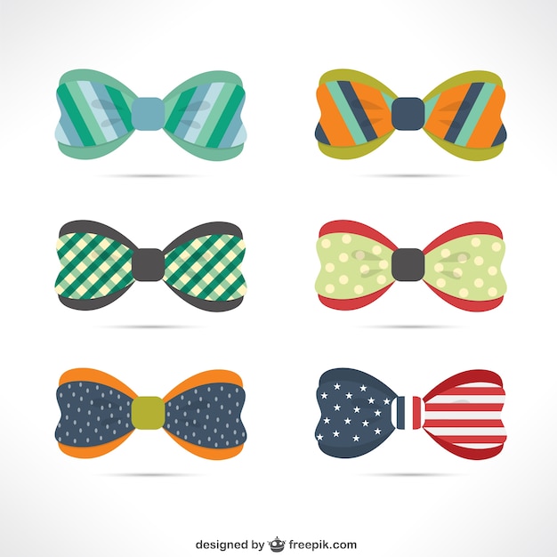 Free vector variety of colorful bow ties