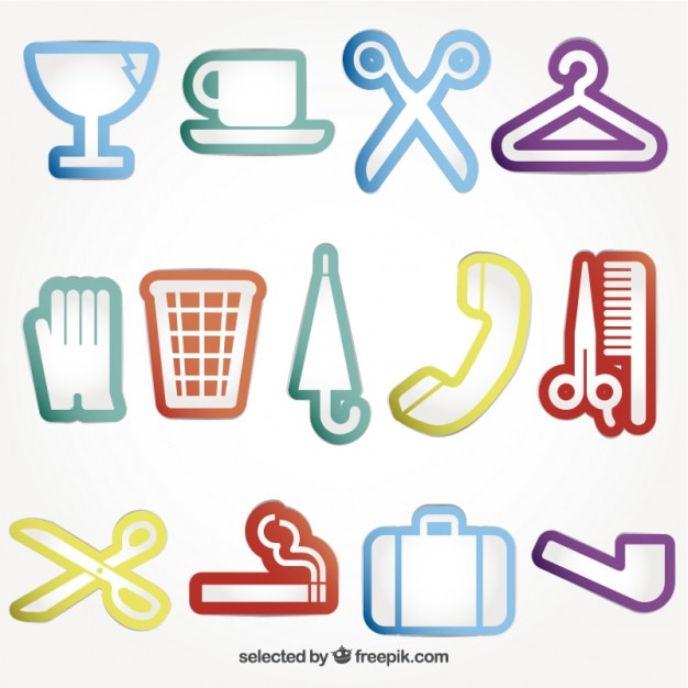 Free vector variety of colorful service icons