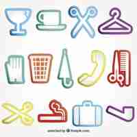 Free vector variety of colorful service icons