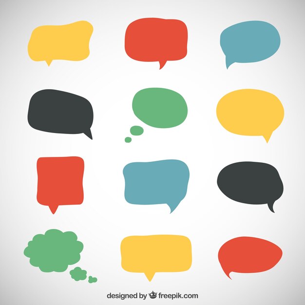 Variety of colorful speech bubbles