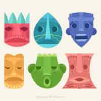 Free vector variety of colorful tribal masks