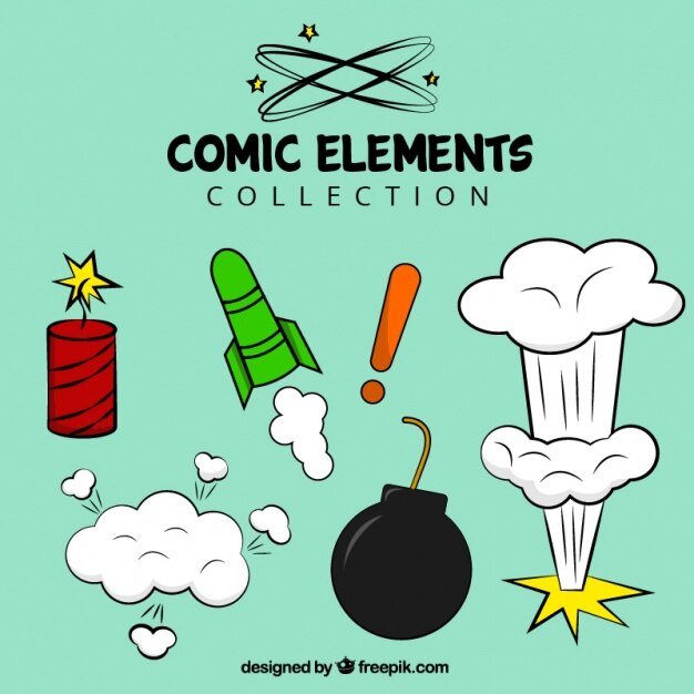 Free Vector variety of comic elements