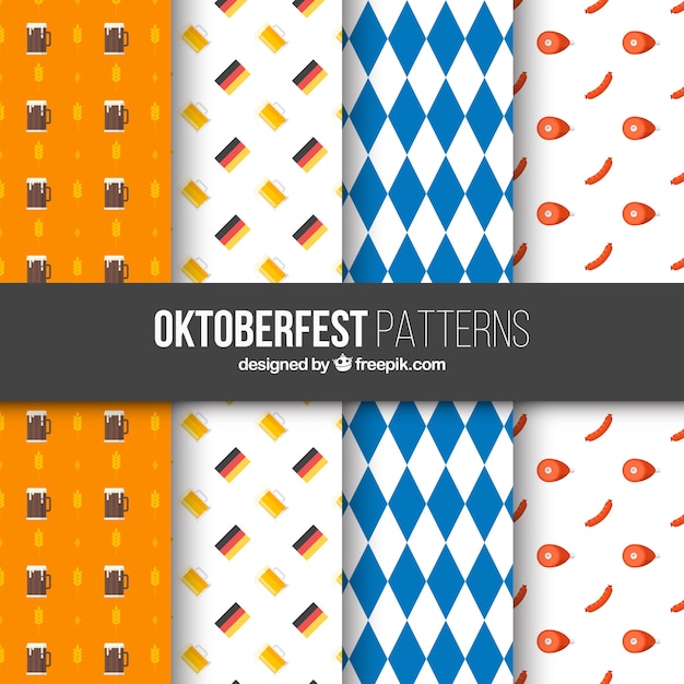 Free vector variety of cool oktoberfest patterns