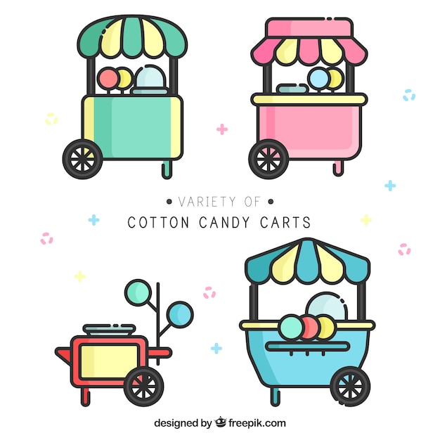 Variety of cotton candy carts