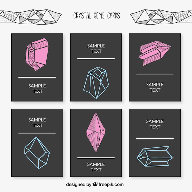 Variety of crystal gems cards