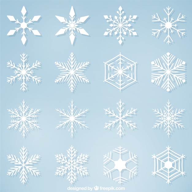 Free vector variety of decorative christmas snowflakes