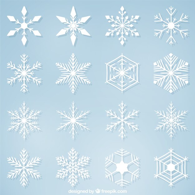 Variety of decorative christmas snowflakes 