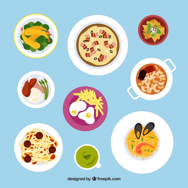 Free vector variety of delicious food