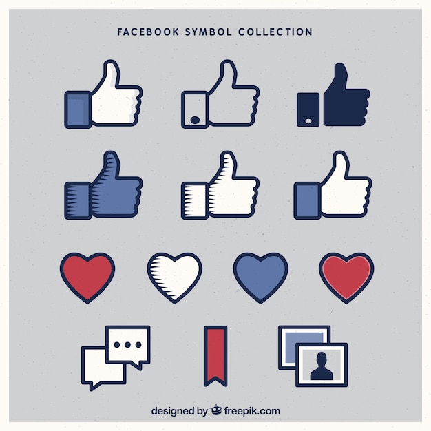 Variety of facebook icons