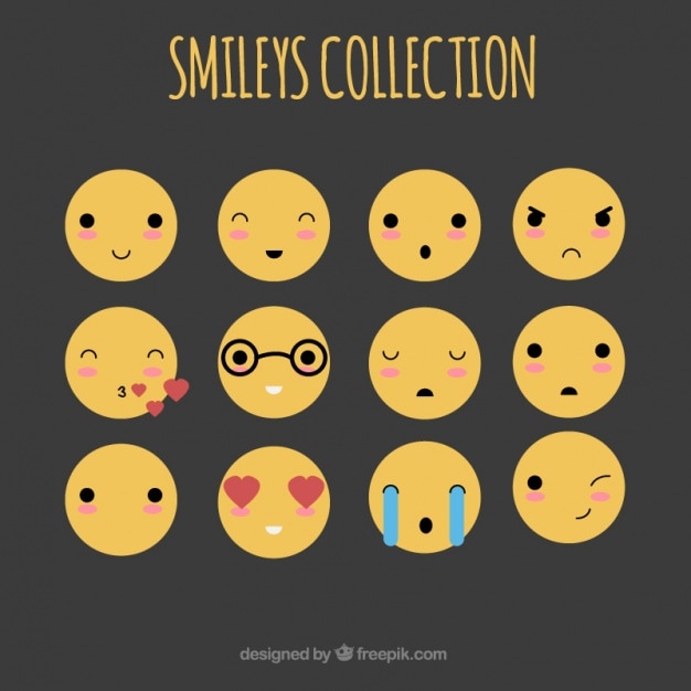 Free vector variety of fantastic flat emojis