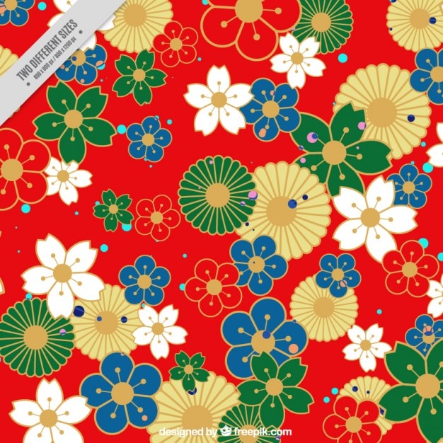 Free Vector variety of flowers background