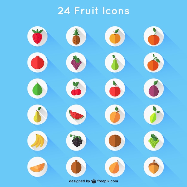 果物の様々なアイコン