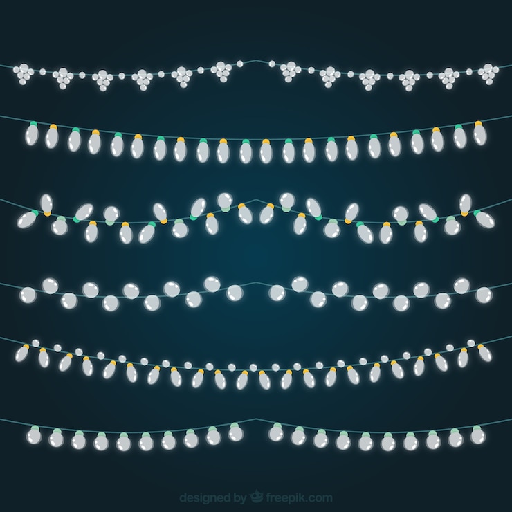 Free Vector variety of garland lights