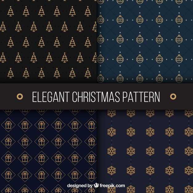 Variety of golden christmas stylish patterns